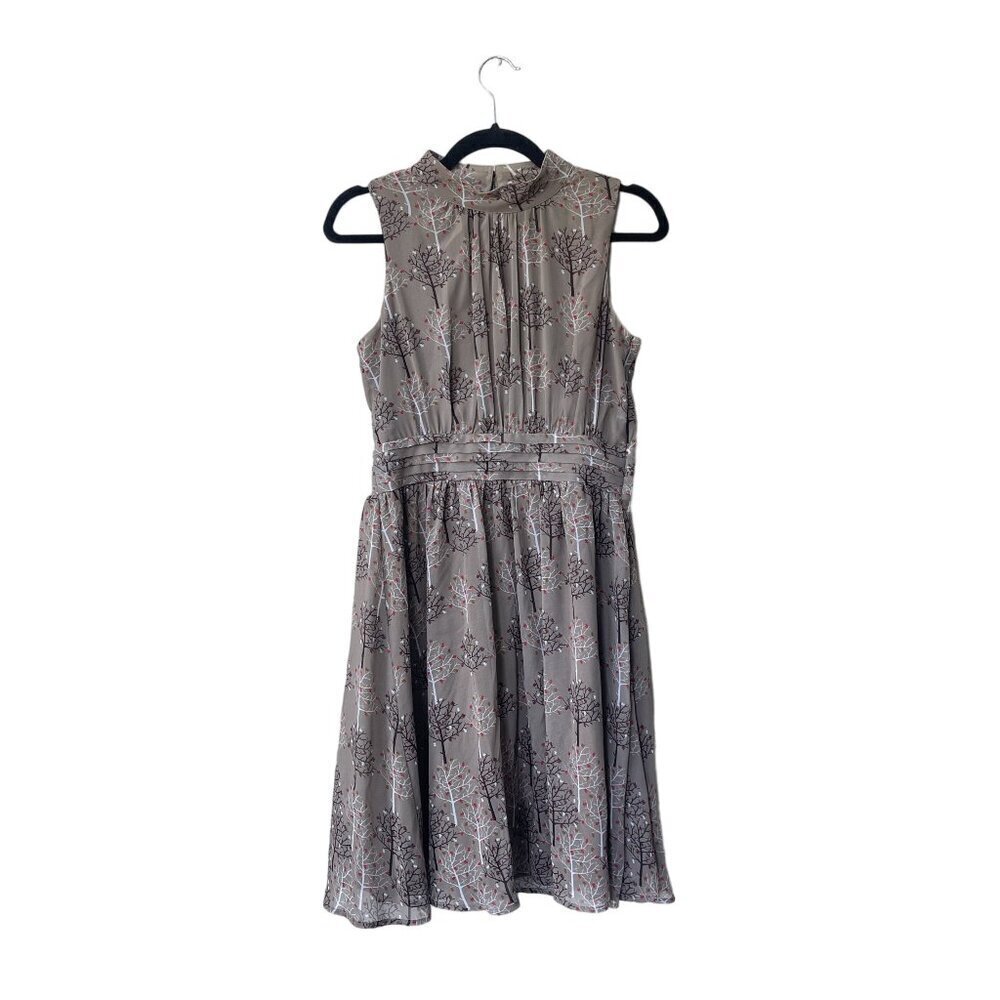 Modcloth Fervour Dress Size S Mini Fit and Flare Fall‎ Print Sleeveless Halter